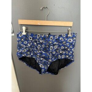 Torrid size 2 blue sugar skulls high waist bikini bottoms